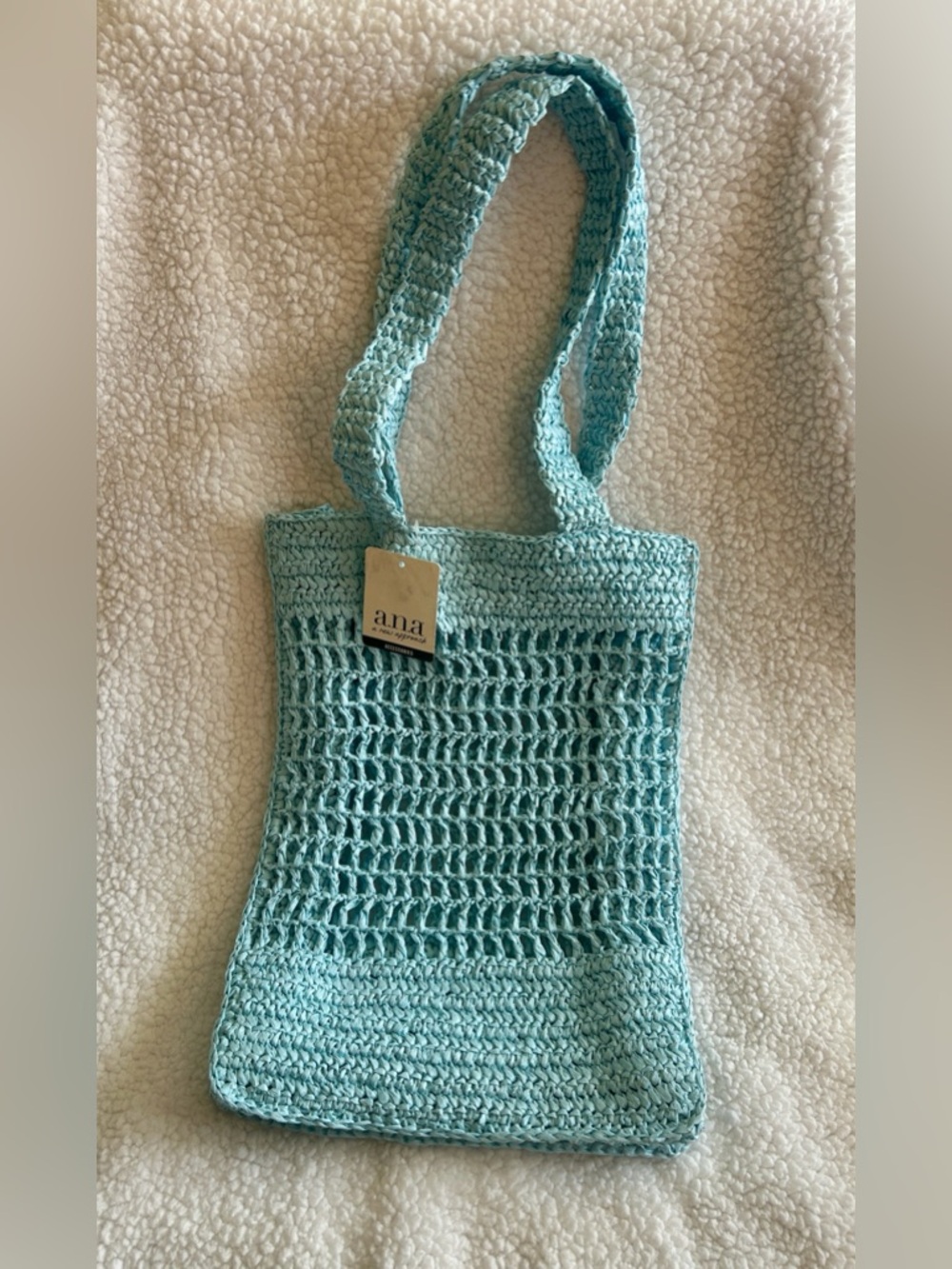 A.n.a. Paper yarn crochet bag light blue